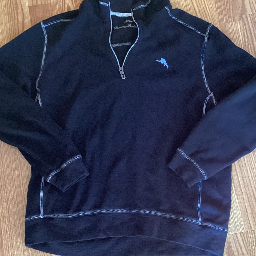 Tommy Bahama Black and Blue  quarter Zip-Up top